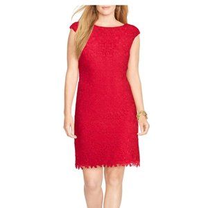 Lauren Ralph Lauren Cap Sleeve Floral Lace Sheath
